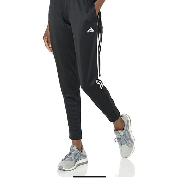 Adidas Track Pants Sz L Women's Black w Clear Pink Tiro21 Ankle Zipper 2021 - Picture 1 of 9